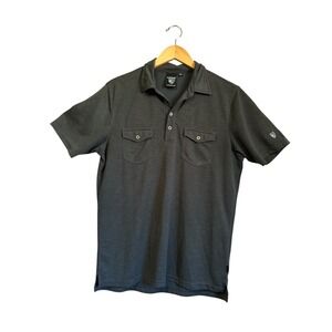 Kuhl Mens Polo Shirt Two Pocket Button Up‎ Short Sleeve Gray Casual Medium